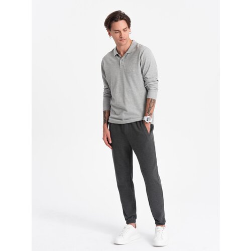 Ombre CARROT men&amp;#039;s structured knit sweatpants - graphite melange Slike