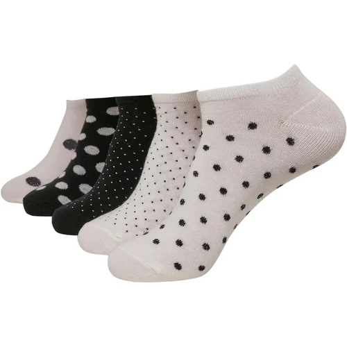 Urban Classics No Show Socks Dots 5-Pack White/Black