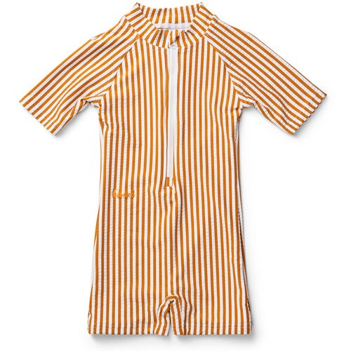 Liewood dječji kombinezon za kupanje s rukavima max seersucker mustard white Slike