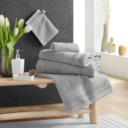 Douceur d int&amp;eacute;rieur Svetlo siva frotirna bombažna brisača 30x50 cm Tendresse &amp;ndash; Slike