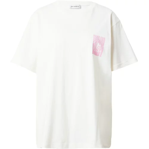 OH APRIL Majica 'Boyfriend T-Shirt Off White Breezy' roza / bijela