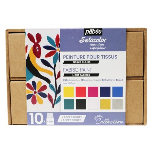 Set Pebeo boja za svetli tekstil Setacolor Opaque - 10x45 ml Slike