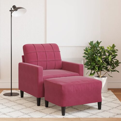 vidaXL fotelj s stolčkom za noge vinsko rdeč 60 cm žamet Cene