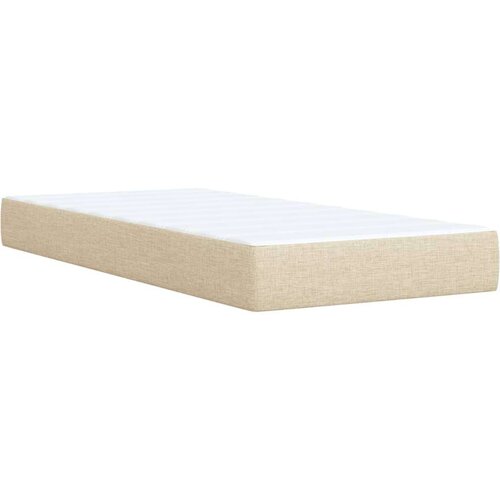 vidaXL Box spring postelja z vzmetnico krem 90x200 cm blago Cene