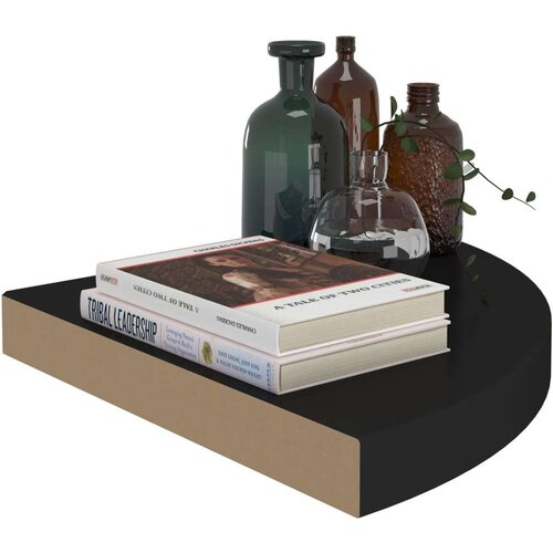 Plutajuća kutna polica crna 35 x 35 x 3 8 cm MDF Slike