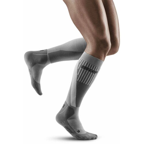 Cep Men's winter compression knee-high socks Grey IV, long Cene