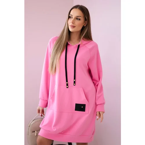 Kesi Włoski Hooded dress buttery fabric pink