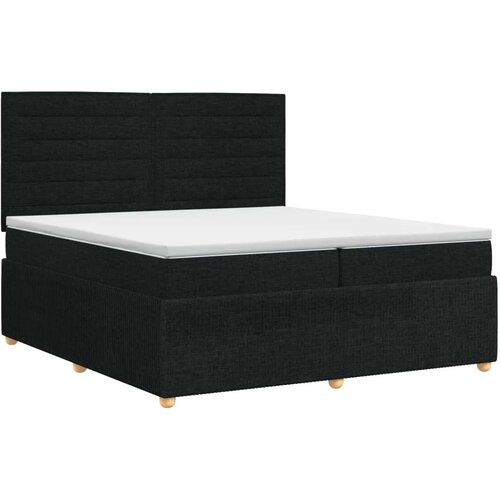  Boxspring krevet s madracem Crna 200 x 200 cm Tkanina - Crna 200 x 200 cm Dizajn linija Slike