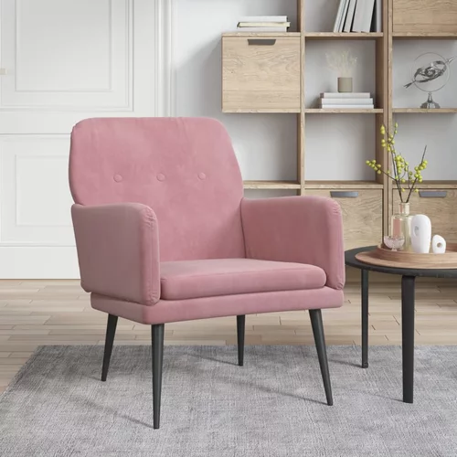 vidaXL Fotelja ružičasta 62 x 79 x 79 cm baršunasta