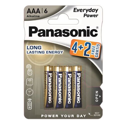 Panasonic baterije LR03EPS/6BP 4+2F, Alkaline Everyday Power Slike