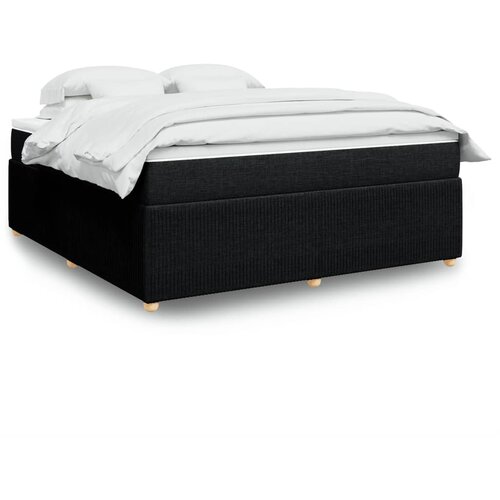 VidaXL Krevet s oprugama i madracem crni 180x200 cm od tkanine Slike