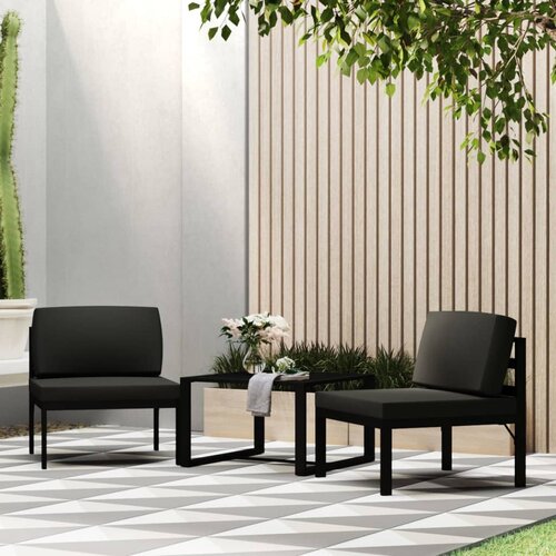 VidaXL Vrtna sedežna garnitura 3-delna z blazinami aluminij antracit Slike
