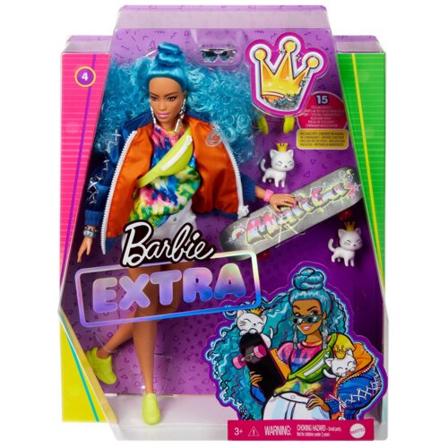 Barbie Extra punčka #4 s rolko in 2 mačkama Cene