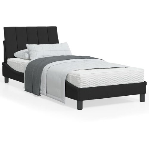 vidaXL Postelja z vzmetnico črna 90x200 cm žamet Cene