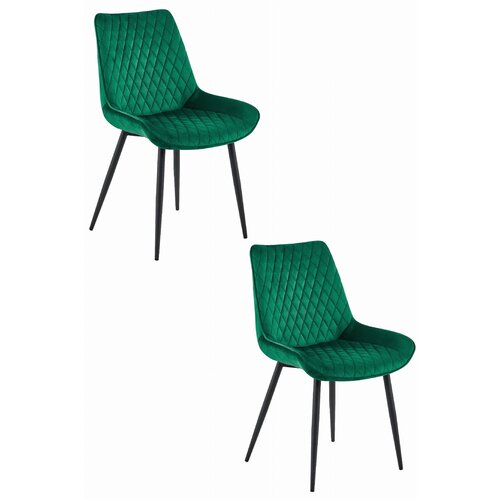 Brandless Stol VERDO - temno zelen žamet / črne noge x 2, (22055150) Slike