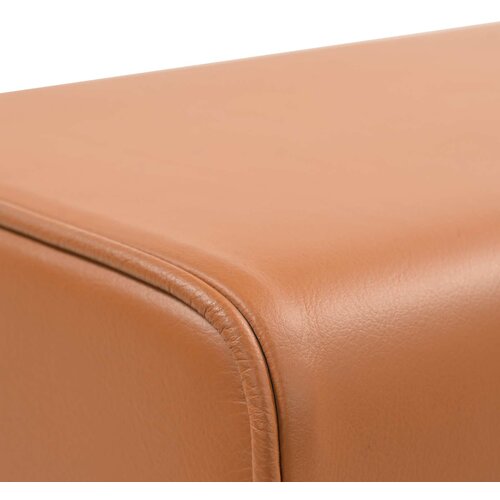  Klupa 60 x 30 x 45 cm Prava koža Smeđa Slike