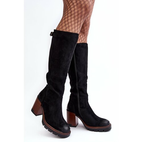 Kesi Women's black insulated high-heeled boots Alzeta Cene