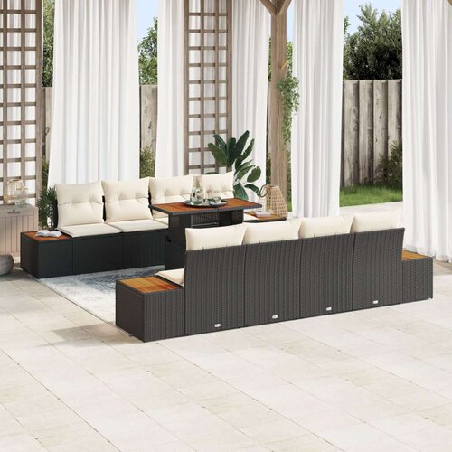  Vrtna sofa set 9 dijelova Crna Ratan Vanjski namještaj Cene