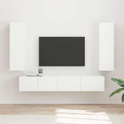  Komplet TV omaric 3 pcs Bela Konstruiran les - - Bela - 57.32 - 30 x 31 x 100 cm - 2025-vidaXL-Uvoz_2 Cene