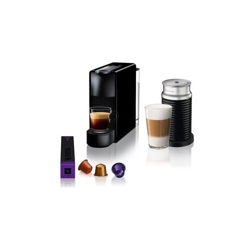 Nespresso aparat za espresso kafu i aparat za pravljenje pene od mleka essenza mini black i aeroccino 3, A3NC30EUBK-TX Slike