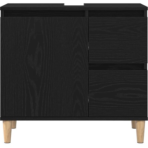  Kupaonski ormar Crni hrast 65 x 33 x 60 cm Konstruirano drvo Slike