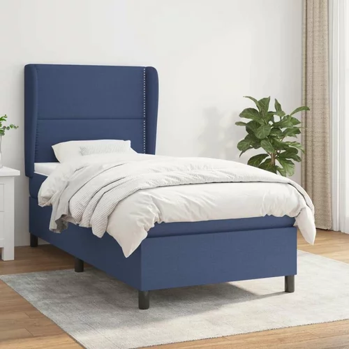  Box spring postelja z vzmetnico modra 90x200 cm blago, (20896286)