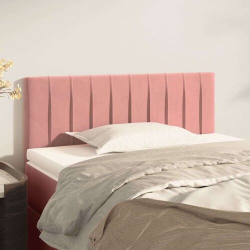  Posteljno vzglavje roza 100x5x78/88 cm žamet, (20794578) Slike