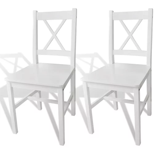 vidaXL Jedilni stoli 2 kosa beli iz borovine, (20699785)