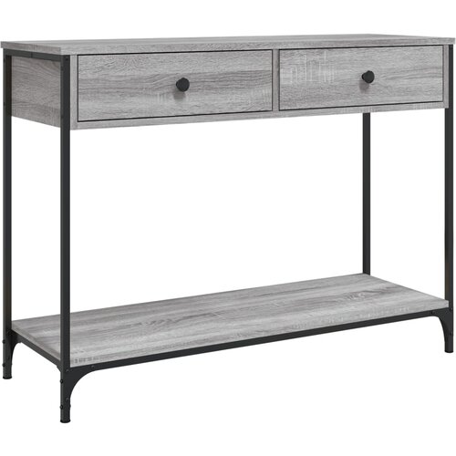 Maison Chic konzolna miza - miza ob steni siva sonoma 100x34,5x75 cm inženirski les, (21786480) Cene