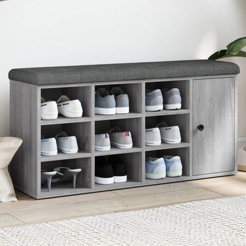  Klupa za cipele siva boja hrasta 102x32x50 cm konstruirano drvo Cijene