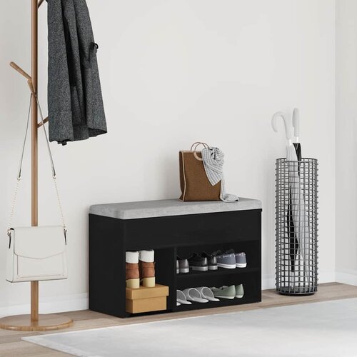  Klupa za cipele Crni hrast 80 x 30 x 45 cm Konstruirano drvo Cijene