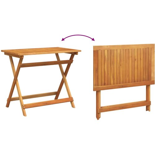 Bistro set s jastukom 5 pcs Prirodna nafta Čvrsto drvo akacije Slike