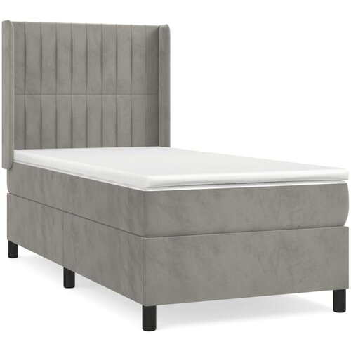 Maison Chic Box spring postelja - Vzmetna postelja z vzmetnico svetlo siva 100x200 cm žamet SL7861, (21908935) Cene