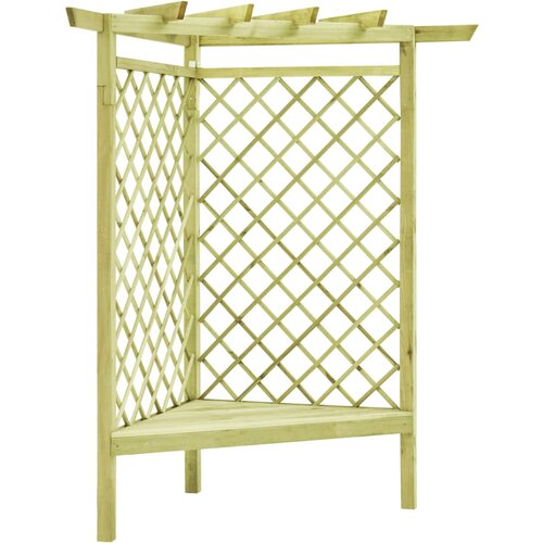 Furnova Kotna pergola s klopjo 130x130x197 cm impregnirana borovina, (21919305) Cene