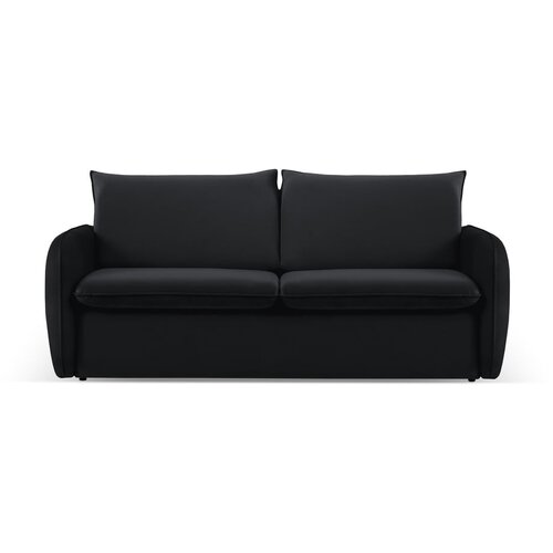 Cosmopolitan Design Črna žametna raztegljiva sedežna garnitura 194 cm Vienna – Cene