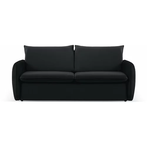 Cosmopolitan Design Črna žametna raztegljiva sedežna garnitura 194 cm Vienna –