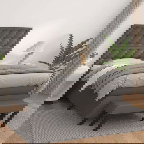  Box spring postelja z vzmetnico siva 80x200 cm umetno usnje, (20899282) Cene