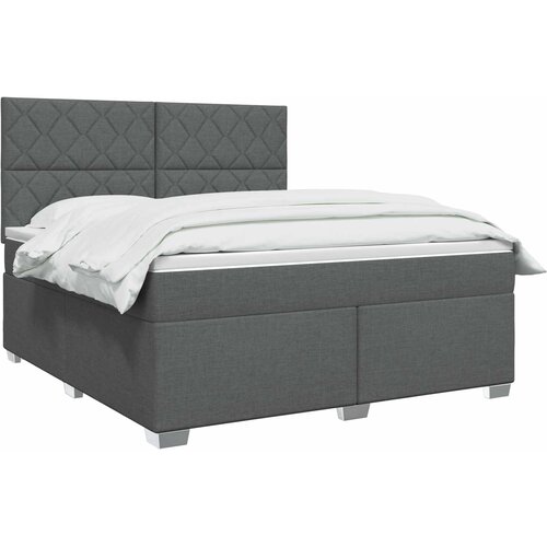  Boxspring krevet s madracem Tamnosiva 180 x 200 cm Tkanina 180 x 200 x 140.5 cm Slike