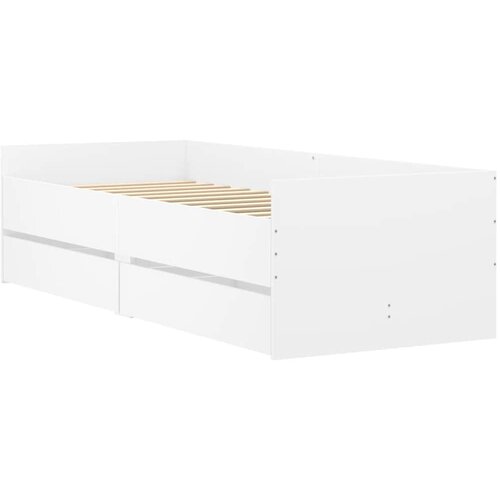  Okvir kreveta s ladicama bez madraca bijeli 90x190 cm Slike