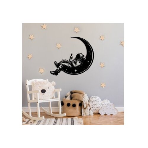 WALLXPERT dekorativni metalni zidni pribor 3D space boozer crna boja Slike