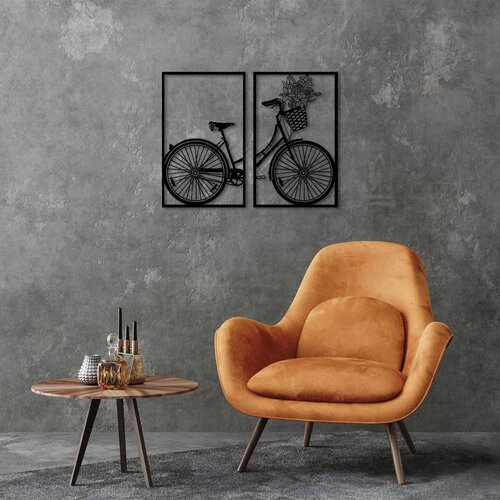 Wallity Zidna dekoracija Nostalgični bicikl - 271, 43 x 70 cm, Crna Cene