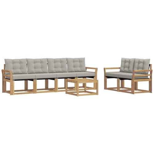 vidaXL Zunanja garnitura za sedenje 7 pcs Bela in svetlo siva, (5000269470) Cene