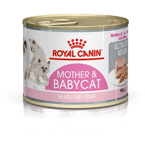 Royal Canin Mother &amp;amp; Babycat Ultra Soft Mousse - konzerva za mačiće i majke mačke (195g) Slike