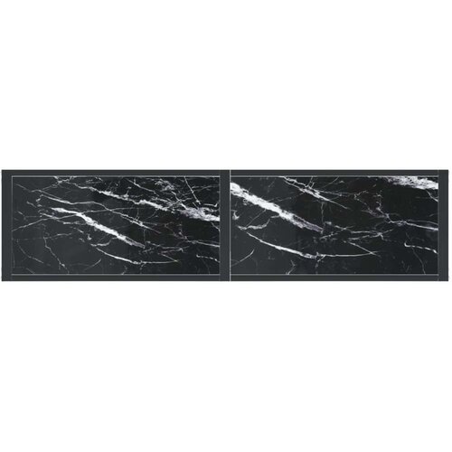 VidaXL Konzolni stol boja crnog mramora 140x35x75,5 cm kaljeno staklo Slike