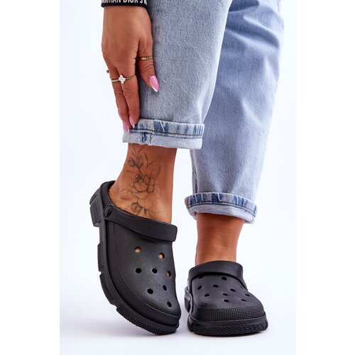 Boto Women's Rubber Crocs Black Rabios Cene