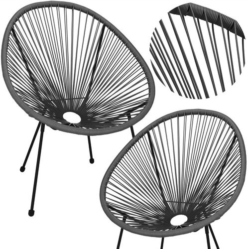 Springos vrtna stolica od ratana,siva 72 x 82 x 85 cm Slike