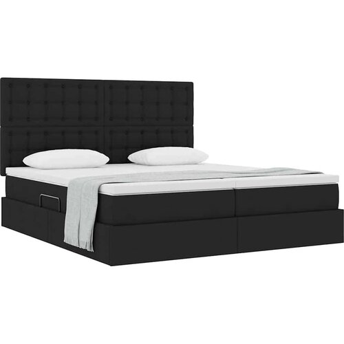  Krevet s od storage s madracem Crna 180 x 200 cm Lažna koža Slike