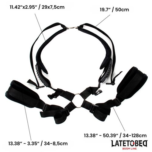LateToBed BDSM Line Komplet Shoulder Swingstrap Black Slike