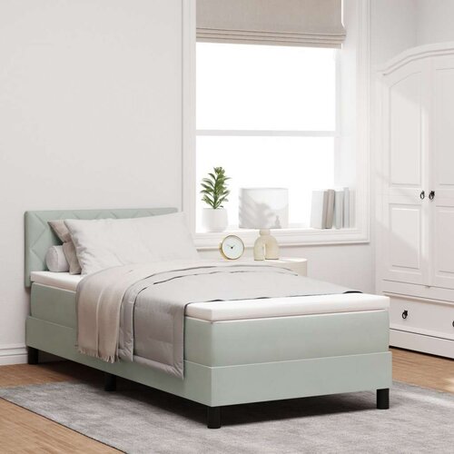 VidaXL Box Spring Krevet s Madracem Svjetlosiva 100x200 cm Bar&amp;scaron;un Slike