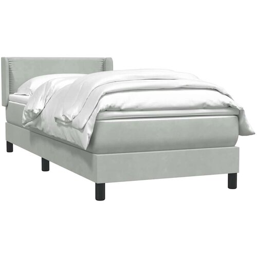 Box Spring krevet s madracem svijetlo sivi 80x220 cm samt Slike